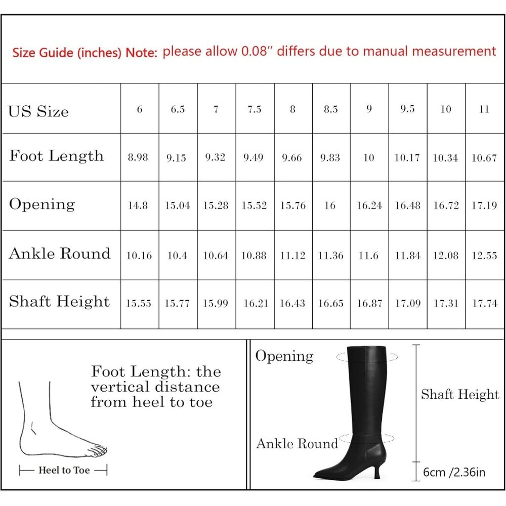 Women's Black Modatope Knee High Boots for Faux Leather Low Heel Pointed Toe - Picture 9 of 9